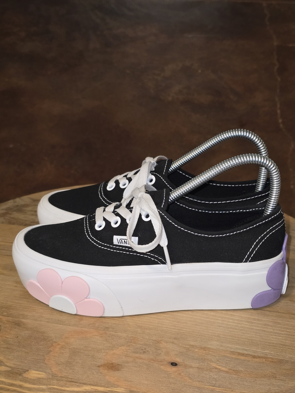 VANS Authentic Stackform OSF Platform Sneakers Black Floral Sole Women’s 6 - Picture 3 of 8